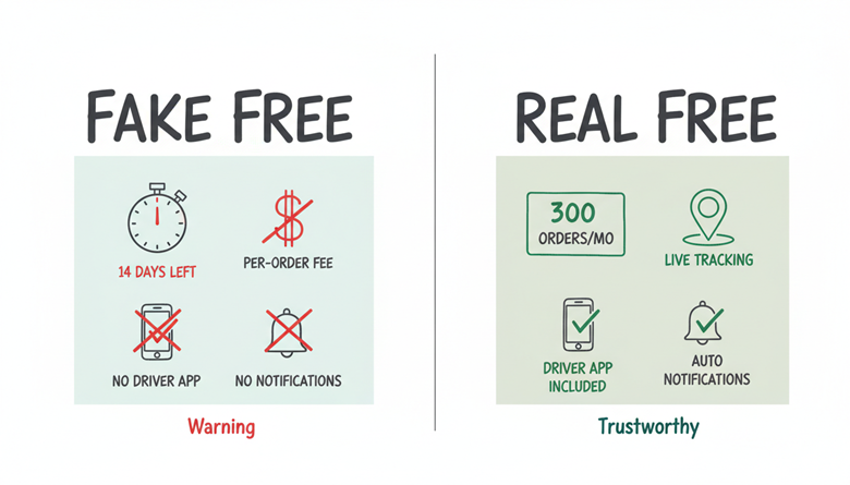 What Free Delivery Software Actually Gets You